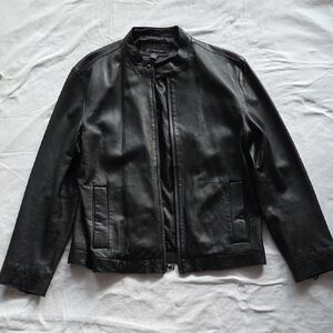 INC International Concepts Black Leather Jacket